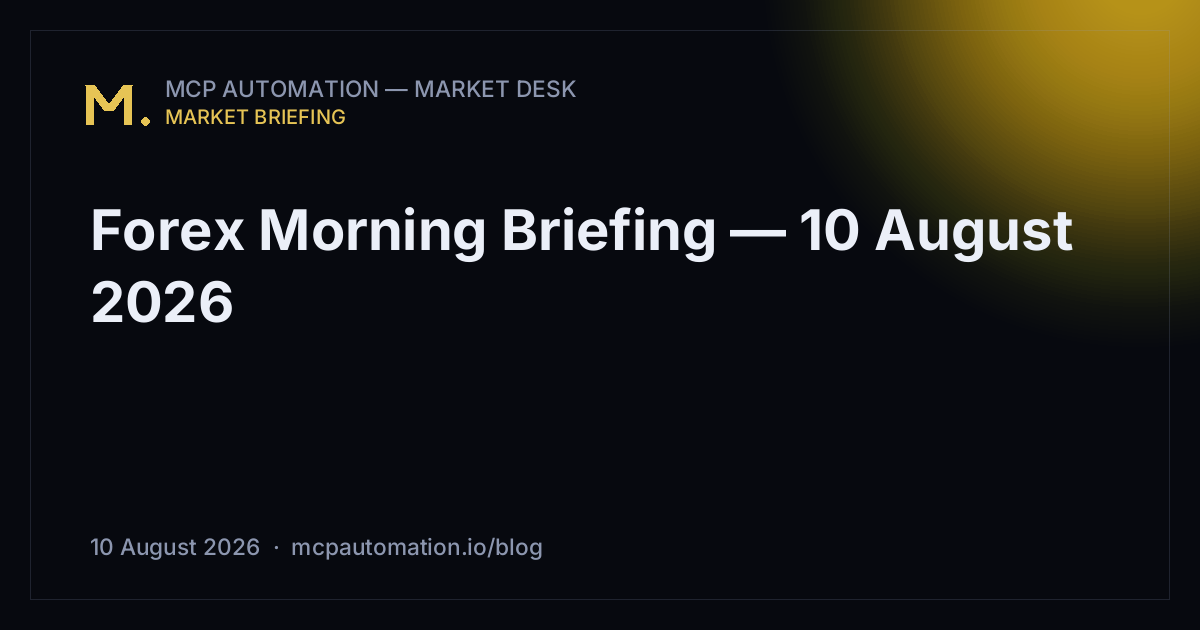 Forex Morning Briefing — 10 August 2026