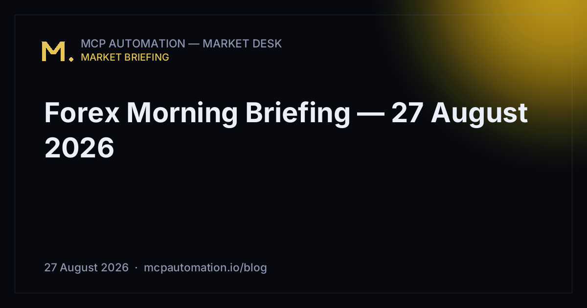 Forex Morning Briefing — 27 August 2026