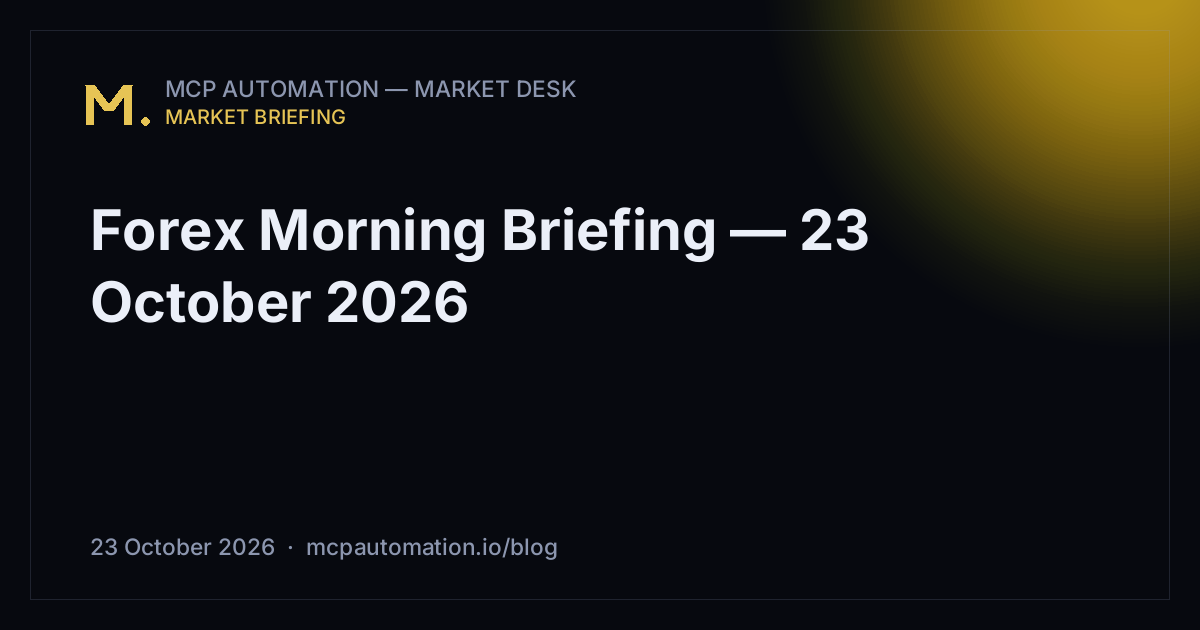 Forex Morning Briefing — 23 October 2026