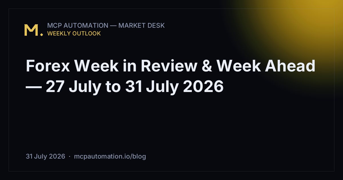 Forex Week in Review & Week Ahead — 27 July to 31 July 2026