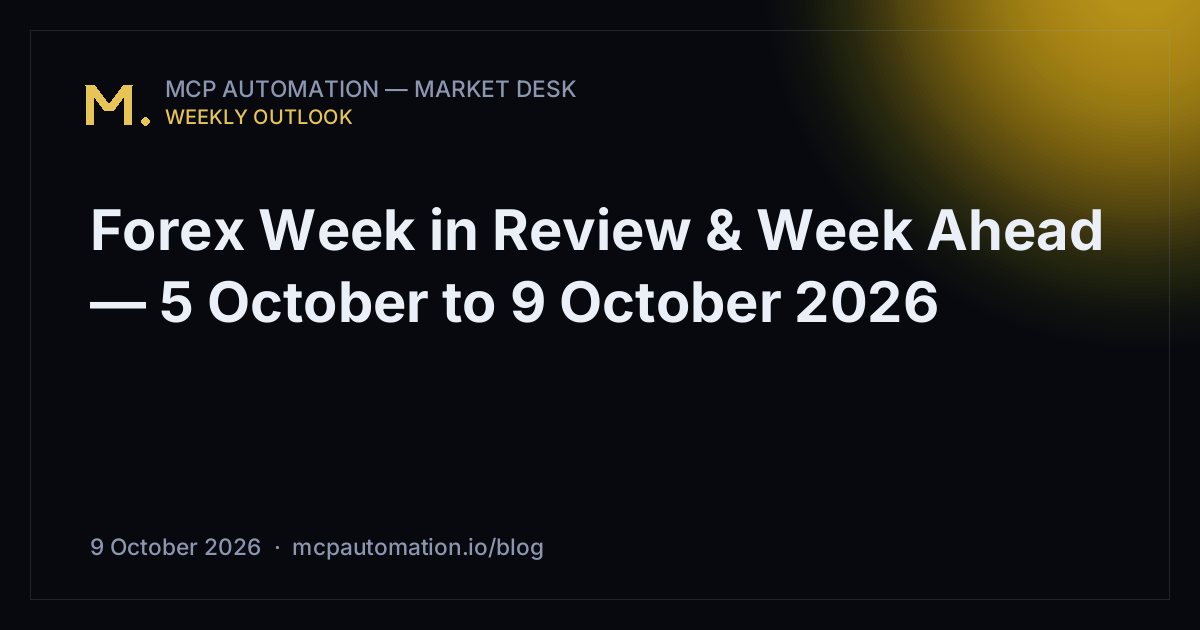 Forex Week in Review & Week Ahead — 5 October to 9 October 2026